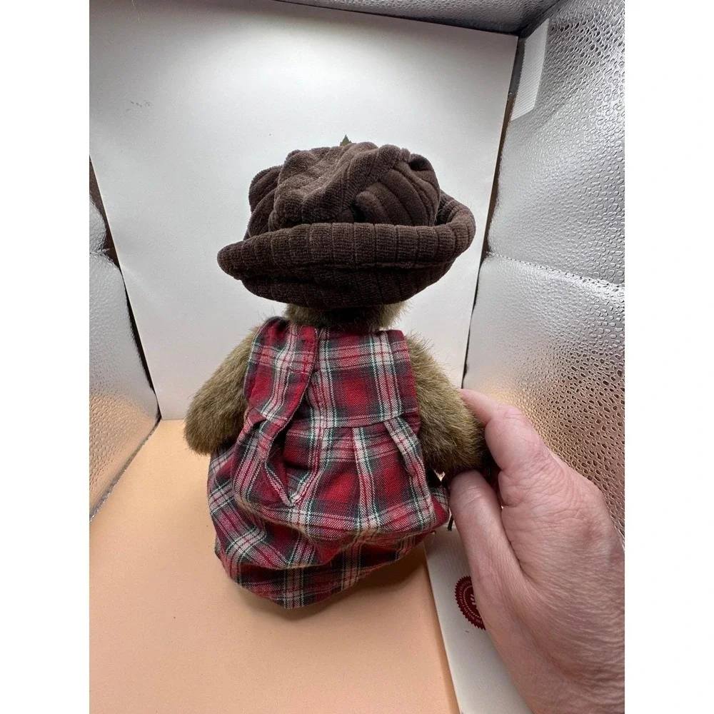 Boyds Bears Lizzie Wishkabibble Plush Bear 50002 Plaid Dress Corduroy Hat 2000